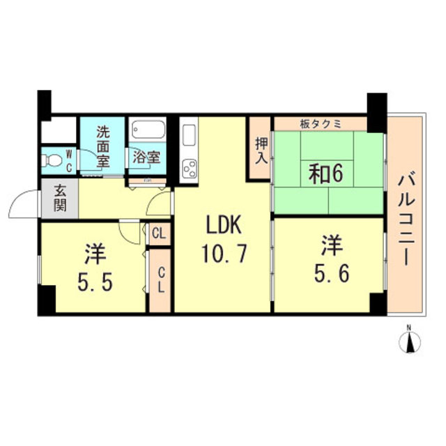 伊丹市荒牧のマンションの間取り