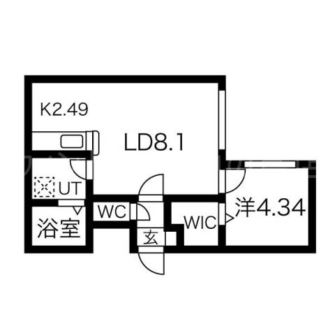 札幌市豊平区月寒西一条のマンションの間取り