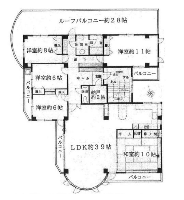 横浜市青葉区荏田町のマンションの間取り