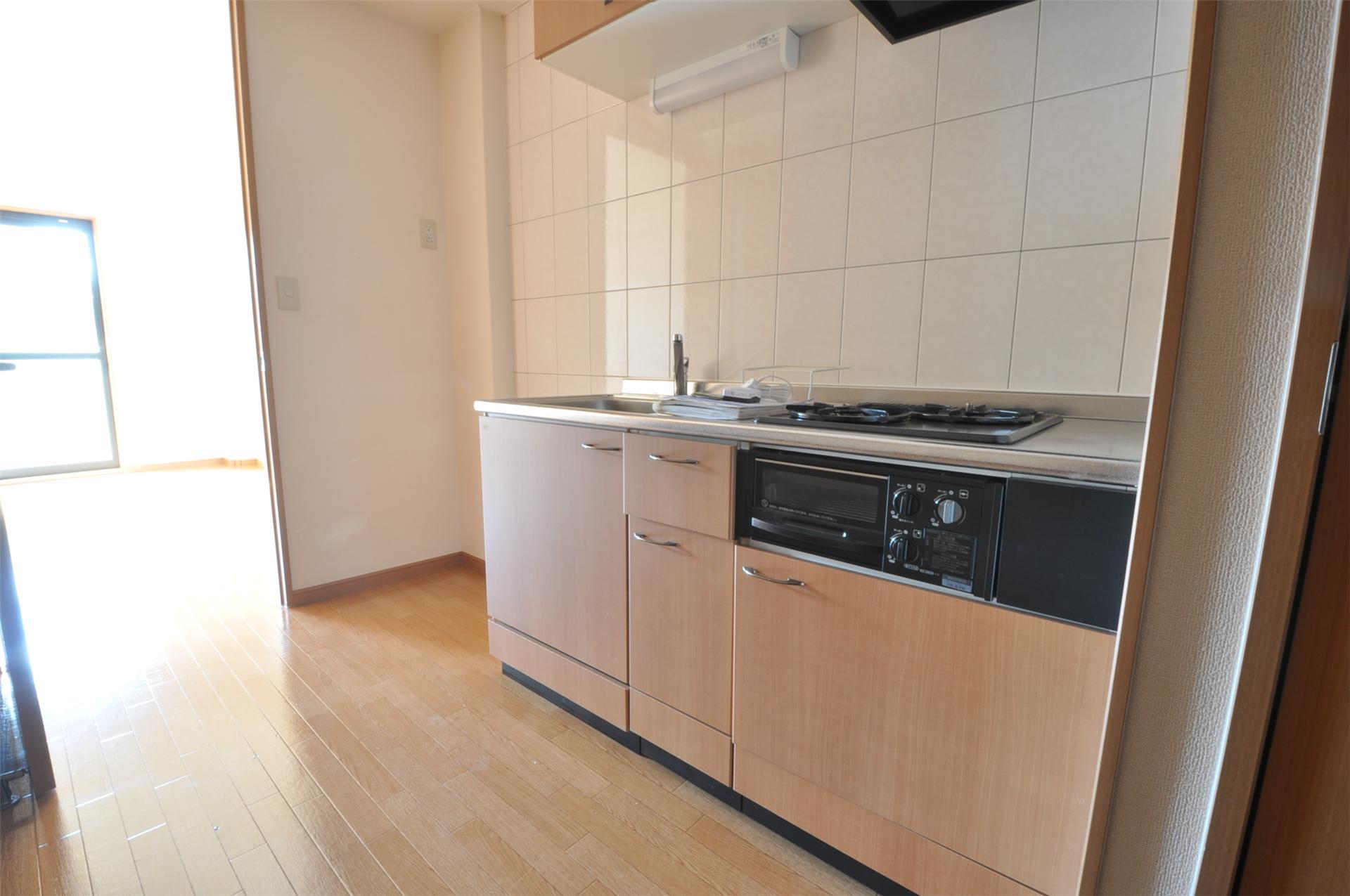 キッチン　2口ガスコンロのシステムキッチン