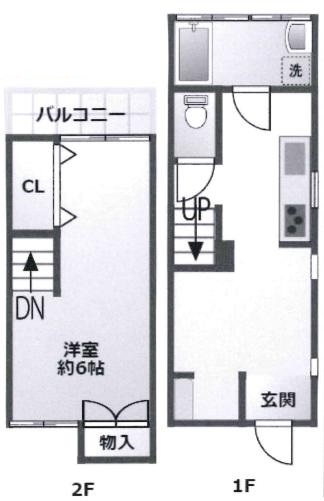 ＪＲ山陽本線 鷹取駅 徒歩11分 2階建 築62年の間取り写真
