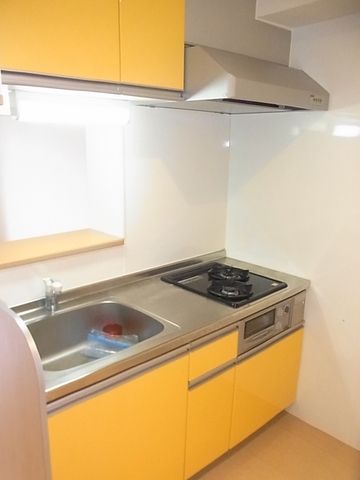 キッチン　２口ガスシステムキッチングリル付き