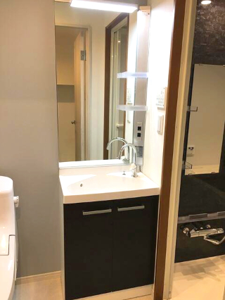 洗面設備　独立洗面台あり、毎朝おしゃれに忙しい女性の方におすすめです