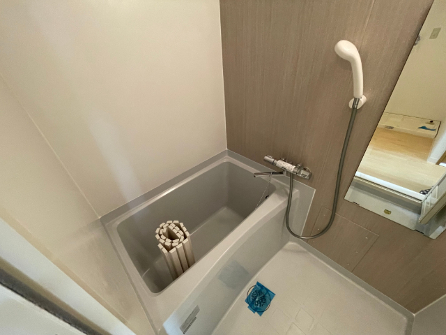 バス・シャワールーム　大きな鏡があります