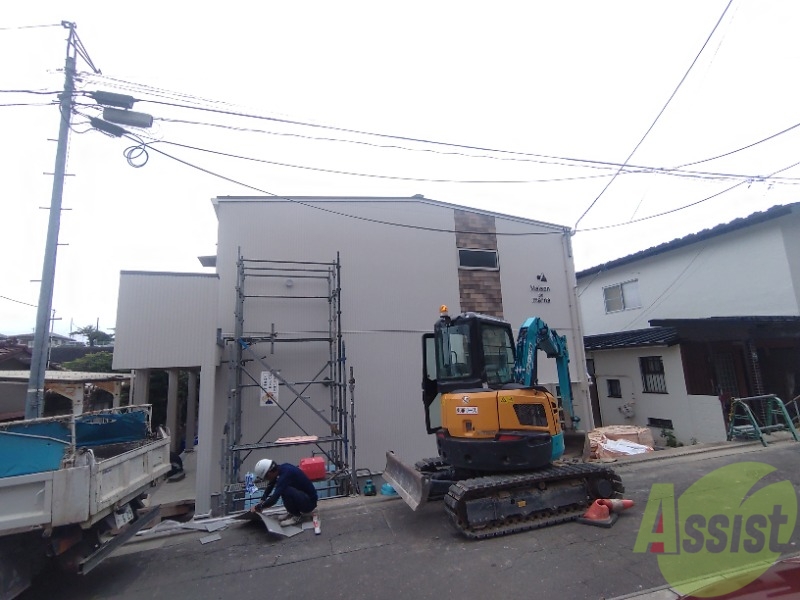 玄関　画像は建設中の物です。８月下旬完成予定のお部屋です。