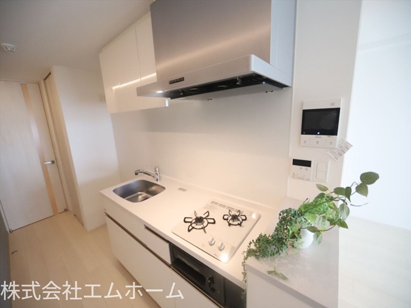 キッチン　システムキッチン　ガスコンロ2口グリル付き