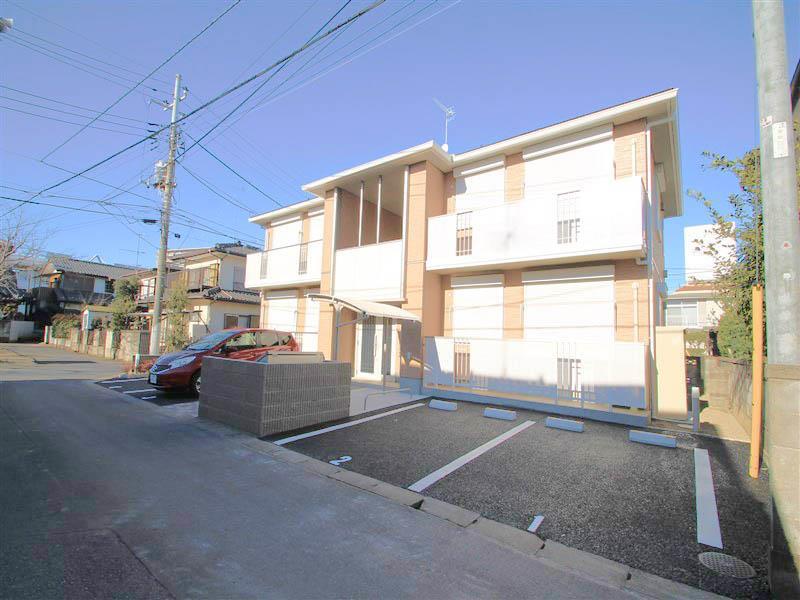 建物外観　淡いブラウンがきれいなアパートです！