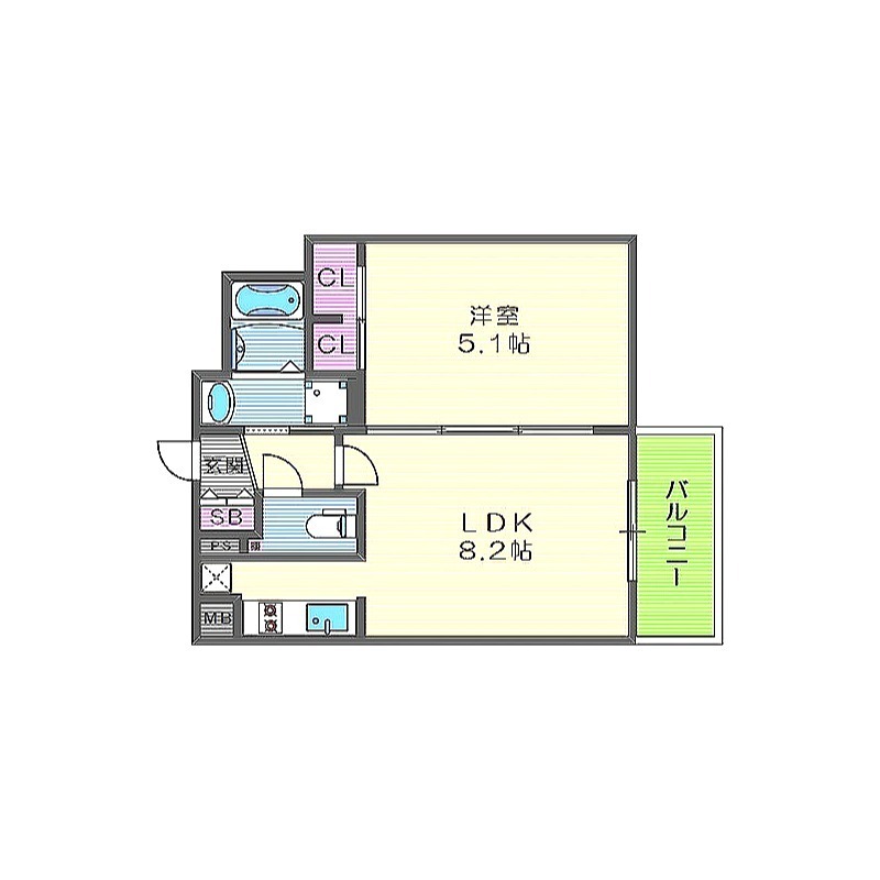 地下鉄御堂筋線 中津駅 徒歩3分 15階建 築8年の間取り写真