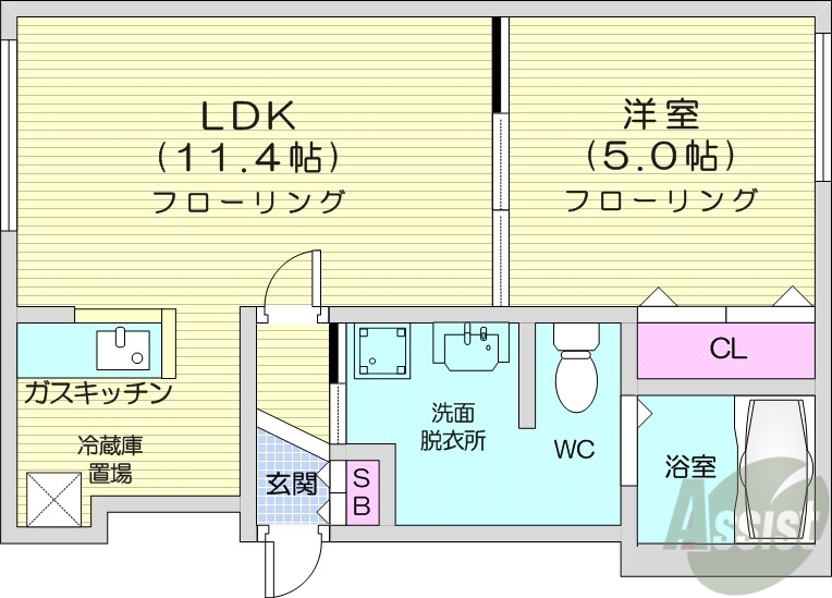 パールハイム桑園の間取り写真