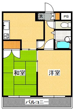 ＪＲ横浜線 橋本駅 徒歩8分 4階建 築40年の間取り写真