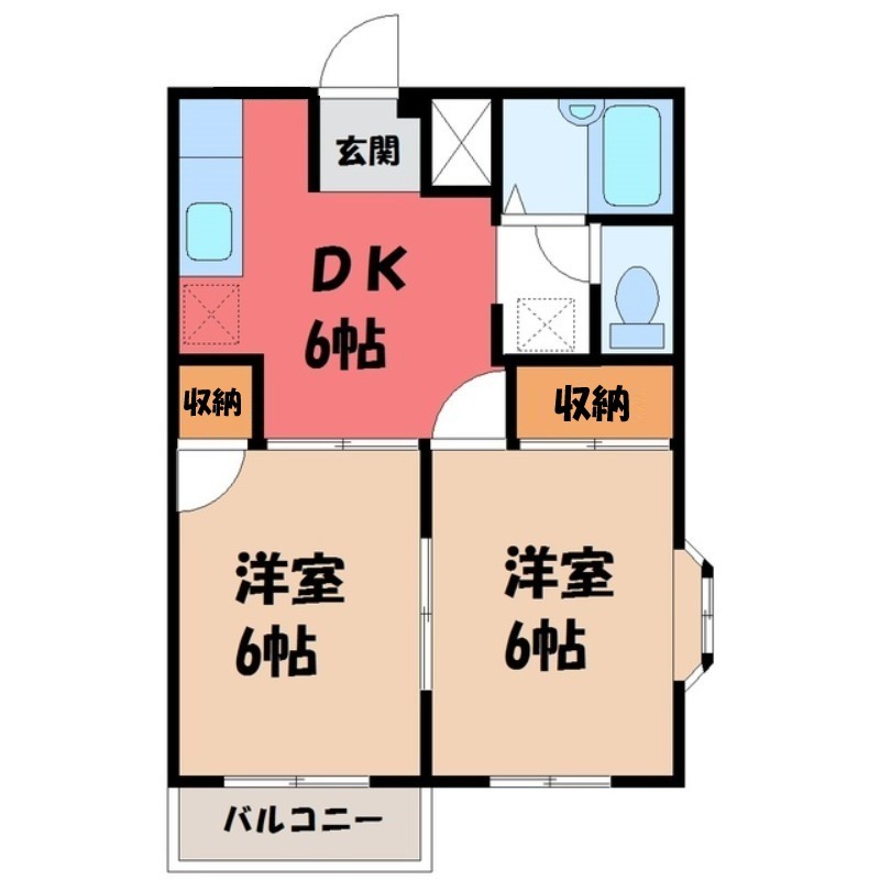 ＪＲ上越線 高崎問屋町駅 徒歩28分 2階建 築35年の間取り写真