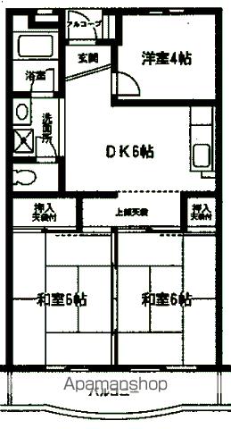 ＪＲ横浜線 古淵駅 徒歩15分 4階建 築38年の間取り写真