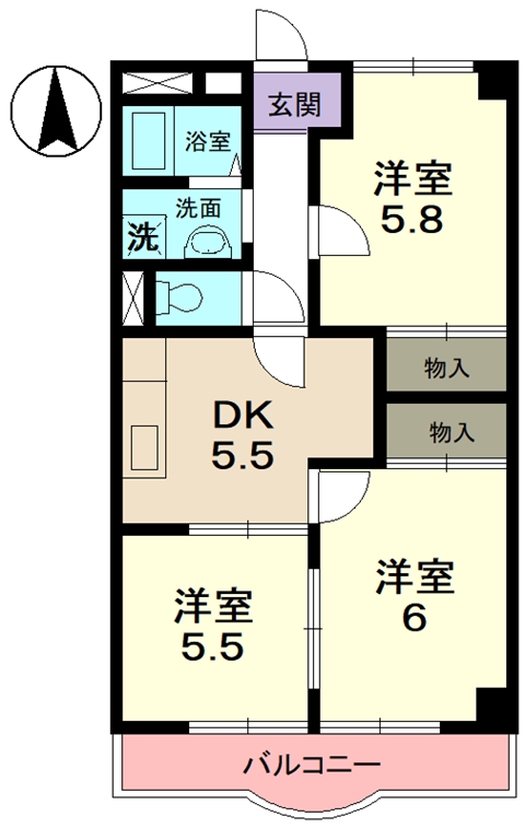 Oasis Makinoの間取り写真