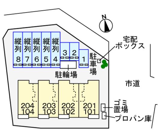 【ヴィラフミの駐車場】