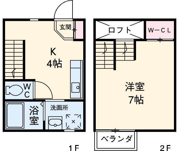 愛知県名古屋市西区枇杷島２（アパート）の賃貸物件の間取り