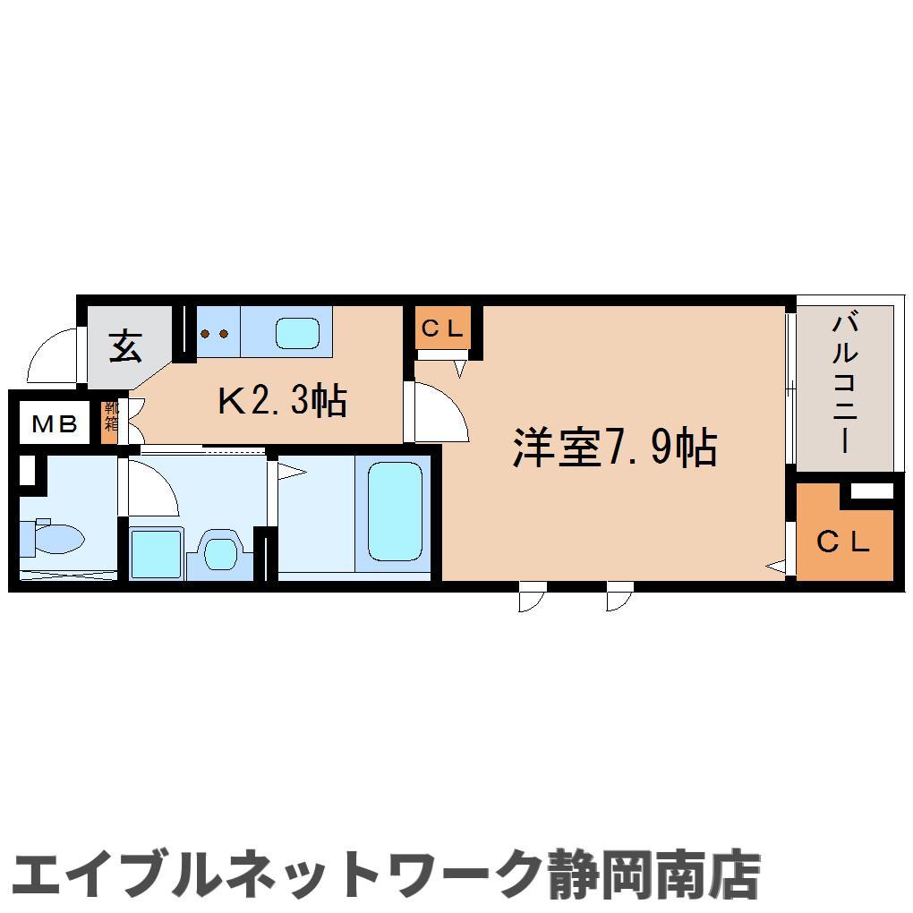 静岡市駿河区曲金のマンションの間取り