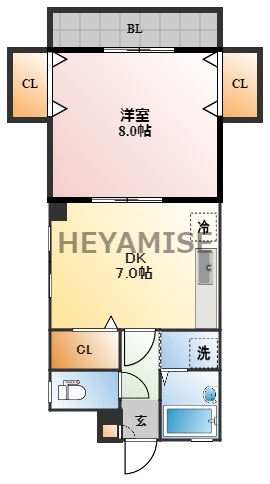 長崎市籠町のマンションの間取り