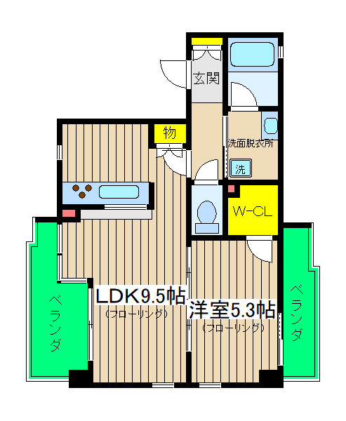 クラージュKAMAKURAYAの間取り