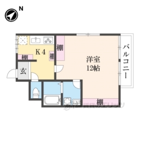 生駒市壱分町のアパートの間取り