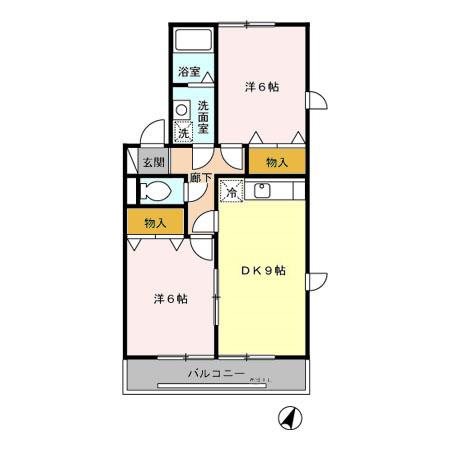 青梅市新町のアパートの間取り