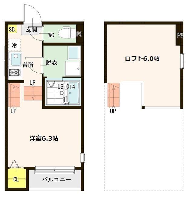 仙台市宮城野区平成のアパートの間取り