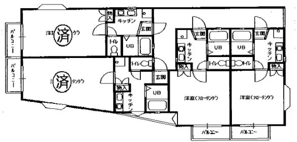 南足柄市飯沢のアパートの間取り