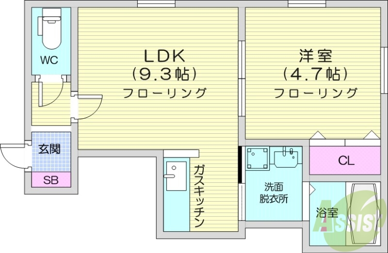 ウエストコースト大通の間取り