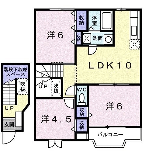 大牟田市大字久福木のアパートの間取り