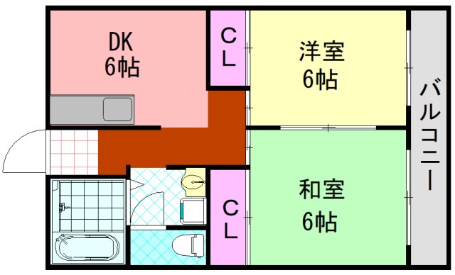 大阪市平野区平野北のマンションの間取り