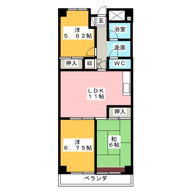 里水マンションＡ棟の間取り