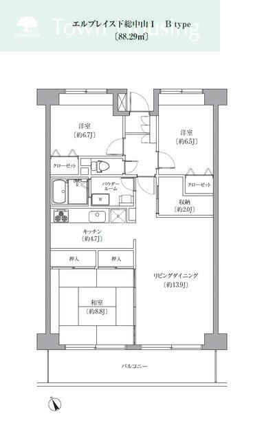 船橋市本中山のマンションの間取り