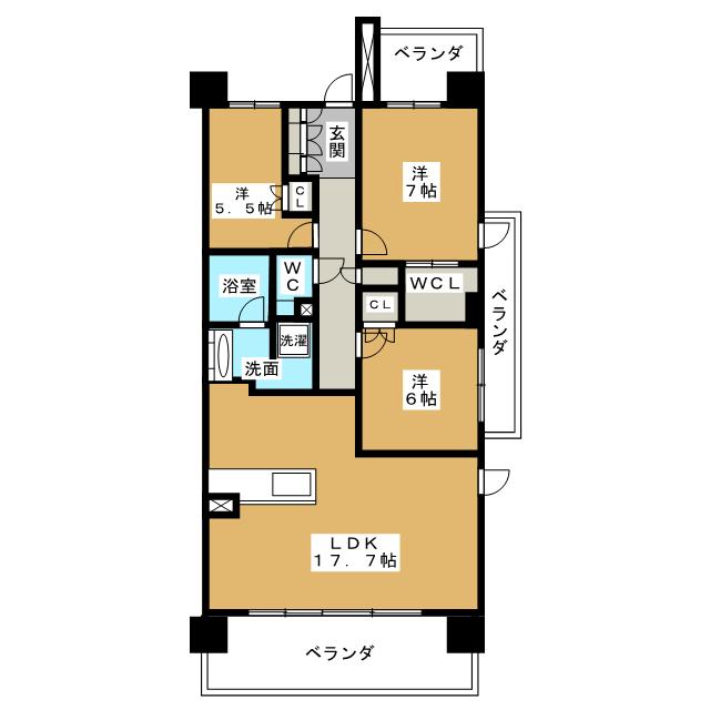 エスティメゾン萱場の間取り