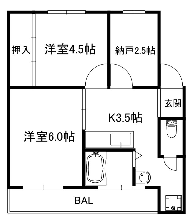 神戸市北区緑町のマンションの間取り