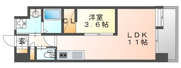 広島市東区牛田南のマンションの間取り