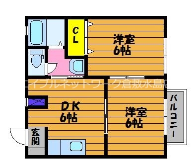 倉敷市玉島のアパートの間取り