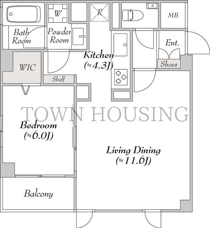 港区高輪のマンションの間取り