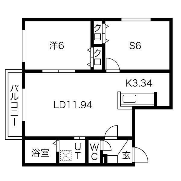 札幌市東区北三十条東のマンションの間取り