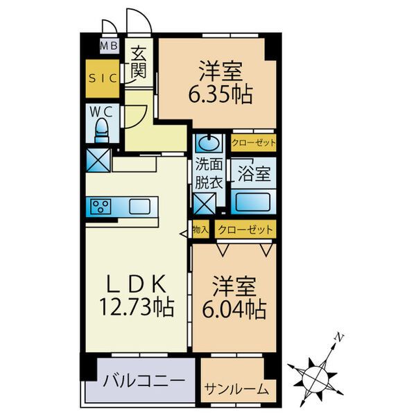 糸島市潤のマンションの間取り