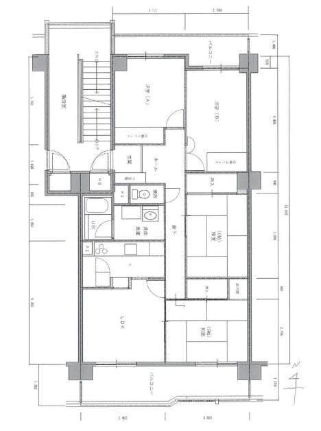 大和川コーポ1号棟の間取り