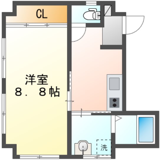 岡山市北区清輝橋のマンションの間取り