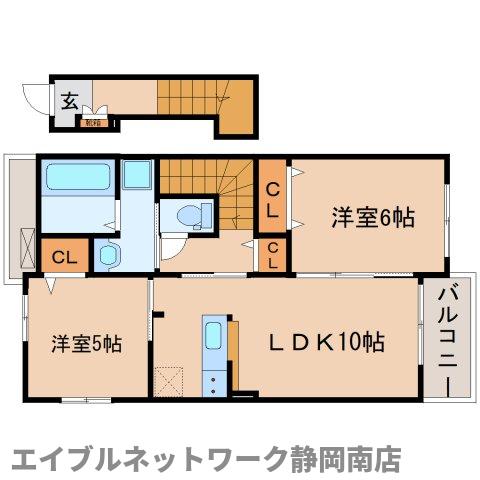 焼津市駅北のアパートの間取り