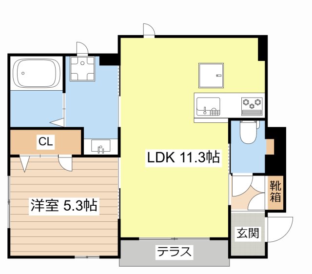 長浜市三ツ矢町のアパートの間取り