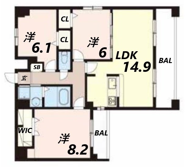 カルザ姫路の間取り