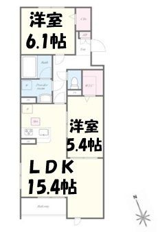 春日部市大枝のアパートの間取り