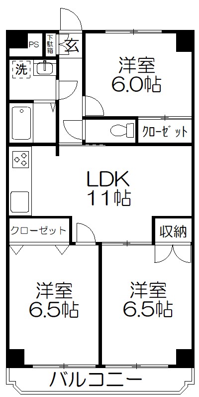 さいたま市大宮区桜木町のマンションの間取り