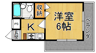 西宮市今津久寿川町のマンションの間取り