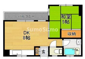 神戸市長田区山下町のマンションの間取り