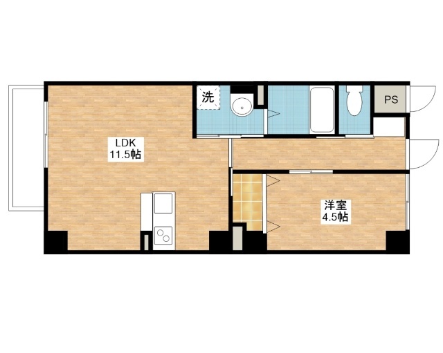 野洲市小篠原のマンションの間取り