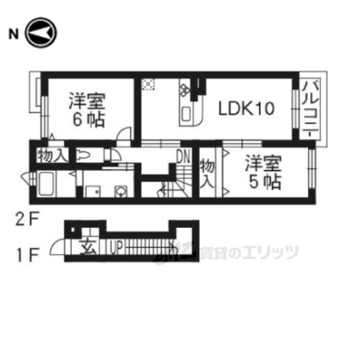 【木津川市梅美台のアパートの間取り】