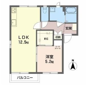 松本市野溝西のアパートの間取り